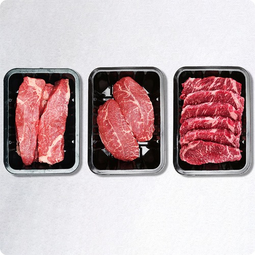 [무료배송] 냉장 초이스 소고기 세트 600g (살치살,부채살,척아이롤) - 핵이득마켓