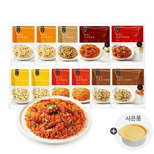 [허닭식단] 맛있는 볶음밥 7종 혼합 11팩 + 원형용기 증정 - 핵이득마켓